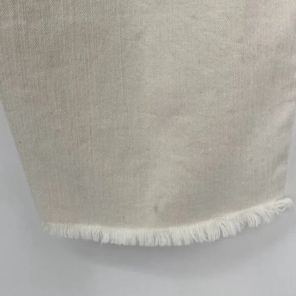 Eileen Fisher Cropped Raw Hem High-Rise Jeans Stretch Cream 16 - Picture 9 of 12